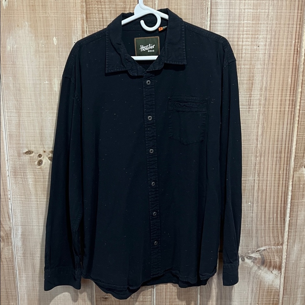 Howler Bros Midnight Black Collared Shirt. Size XL